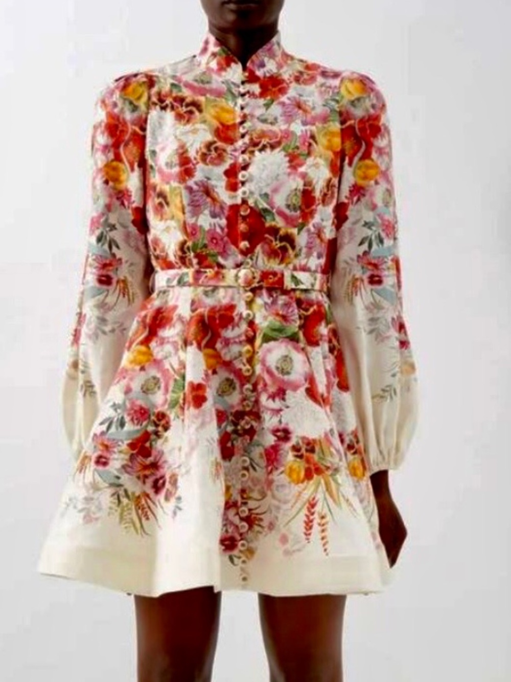 Zimmerman Wonderland floral-print linen mini dress